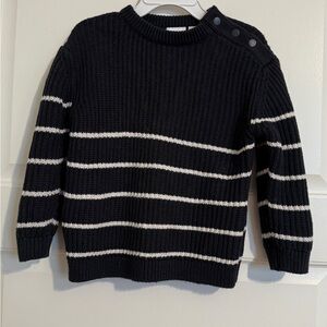 Zara kids Navy and White Striped Crewneck Sweater